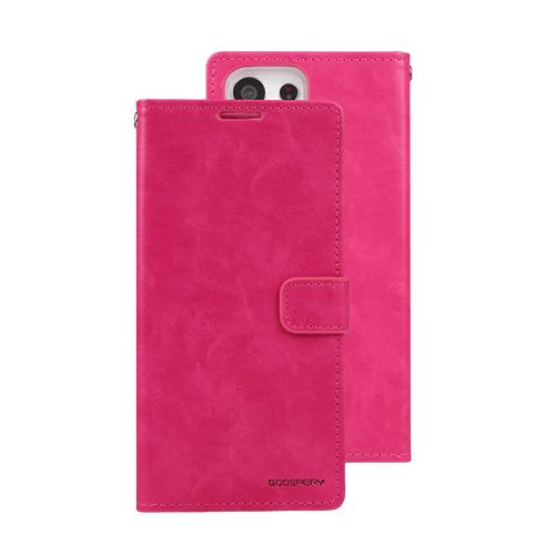 Goospery Mercury Blue Moon Diary Leather Case Cover For Galaxy S23 Ultra - Hot Pink - GR Phones