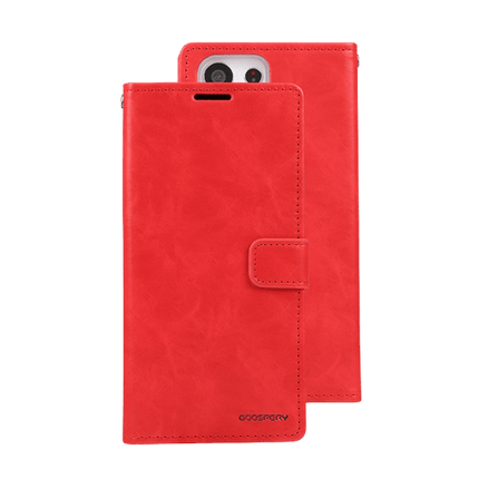 Goospery Mercury Blue Moon Diary Leather Case Cover For Galaxy S23 Ultra - Red - GR Phones