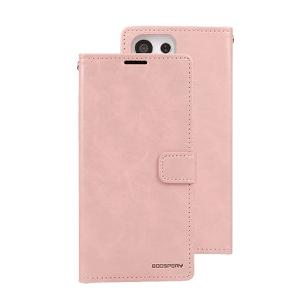 Goospery Mercury Blue Moon Diary Leather Case Cover For Galaxy S23 Ultra - Rose Gold - GR Phones