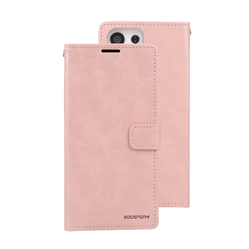 Goospery Mercury Blue Moon Diary Leather Case Cover For Galaxy S23 Ultra - Rose Gold - GR Phones
