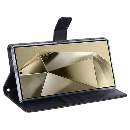 Goospery Mercury Blue Moon Diary Leather Case Cover For Galaxy S24 Plus - Black - GR Phones