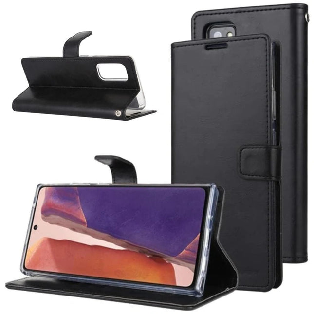 Goospery Mercury Blue Moon Diary Leather Case Cover For Galaxy S24 Plus / S25 Plus - Black - GR Phones