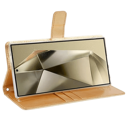 Goospery Mercury Blue Moon Diary Leather Case Cover For Galaxy S24 Ultra - Gold - GR Phones