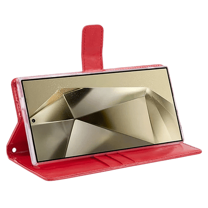 Goospery Mercury Blue Moon Diary Leather Case Cover For Galaxy S24 Ultra - Red - GR Phones