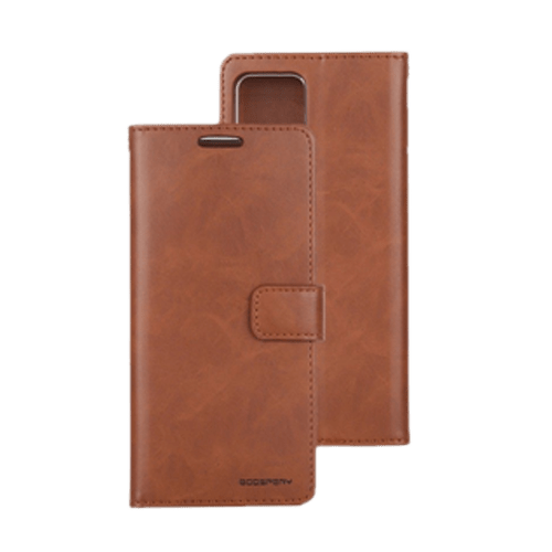 Goospery Mercury Blue Moon Diary Wallet Leather Case For iPhone 11 - Brown - GR Phones