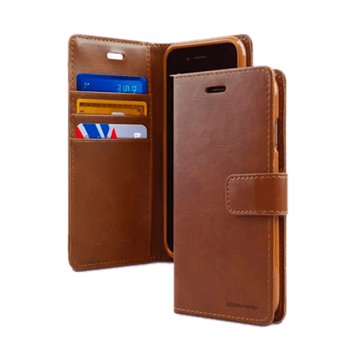 Goospery Mercury Blue Moon Diary Wallet Leather Case For iPhone 11 - Brown - GR Phones