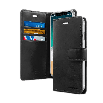 Goospery Mercury Blue Moon Diary Wallet Leather Case For iPhone 11 Pro Max - Black - GR Phones