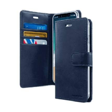 Goospery Mercury Blue Moon Diary Wallet Leather Case For iPhone 13 Mini - GR Phones