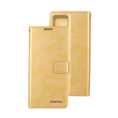 Goospery Mercury Blue Moon Diary Wallet Leather Case For iPhone 13 Mini - Gold - GR Phones
