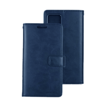 Goospery Mercury Blue Moon Diary Wallet Leather Case For iPhone 13 - Navy - GR Phones