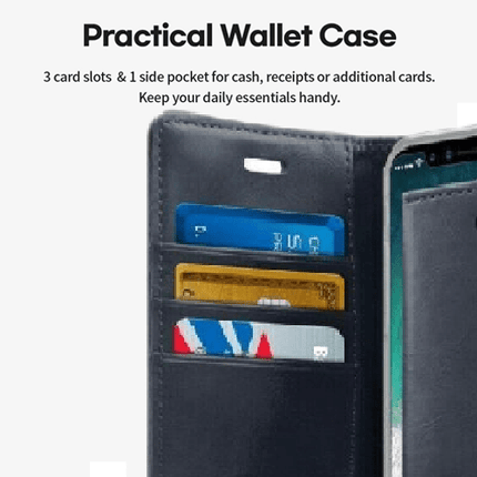 Goospery Mercury Blue Moon Diary Wallet Leather Case For iPhone 13 - Navy - GR Phones