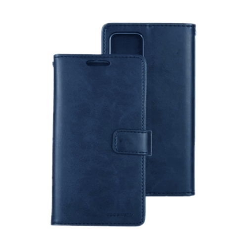 Goospery Mercury Blue Moon Diary Wallet Leather Case For iPhone 13 Pro Max - Navy - GR Phones
