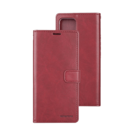 Goospery Mercury Blue Moon Diary Wallet Leather Case For iPhone 15 - Wine - GR Phones