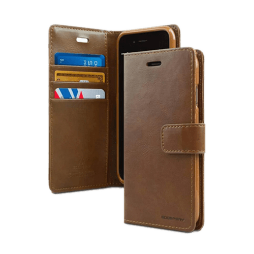 Goospery Mercury Blue Moon Diary Wallet Leather Case For iPhone XR - Brown - GR Phones