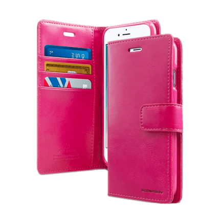Goospery Mercury Blue Moon Diary Wallet Leather Flip Case For Phone 7/ 8/ SE 2020 - Hot Pink - GR Phones