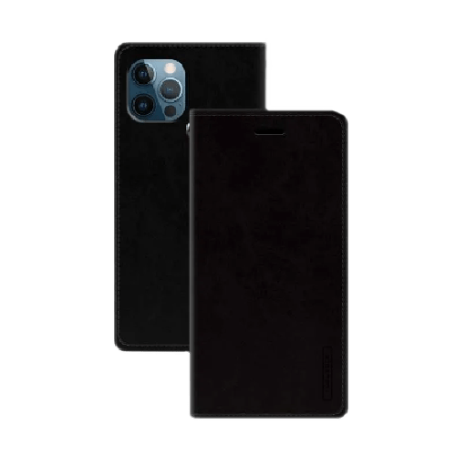 Goospery Mercury Blue Moon FLIP Wallet Leather Case For iPhone 13 - Black - GR Phones