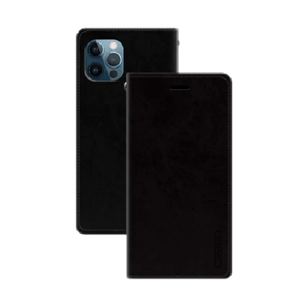 Goospery Mercury Blue Moon FLIP Wallet Leather Case For iPhone 13 Pro Max - Black - GR Phones