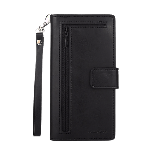 Goospery Mercury Detachable Diary Zipper Wallet Leather Flip Case Cover For iPhone 11 Pro Max - Black - GR Phones
