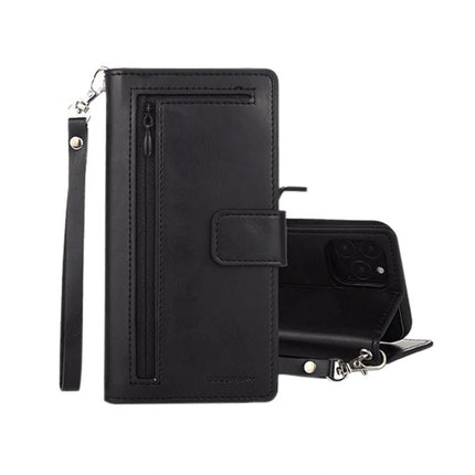 Goospery Mercury Detachable Diary Zipper Wallet Leather Flip Case Cover For iPhone XS Max - Black - GR Phones