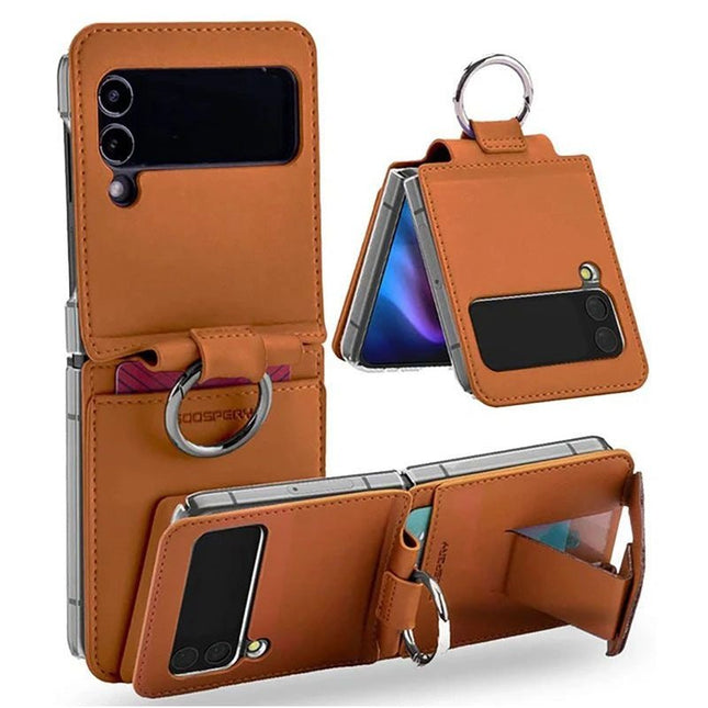 Goospery Mercury Easy Standing Diary Case Cover For Galaxy Z Flip 6 - Brown - GR Phones