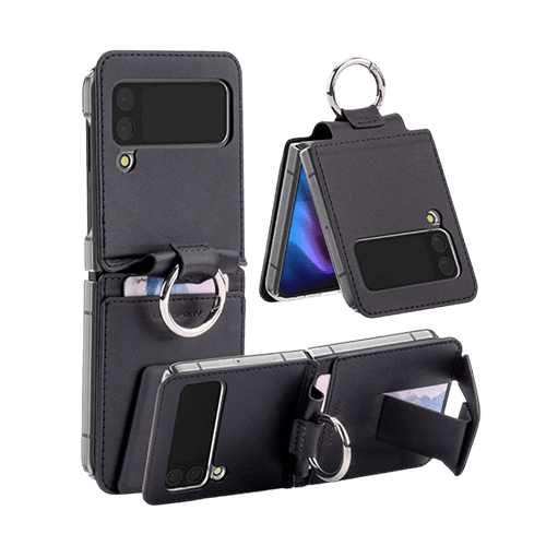 Goospery Mercury Easy Standing Diary Wallet Case For Galaxy Z Flip 5 - Black - GR Phones