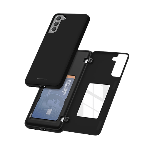 Goospery Mercury Magnetic Door Bumper Case with Card Slot For Galaxy S21 Plus - GR Phones