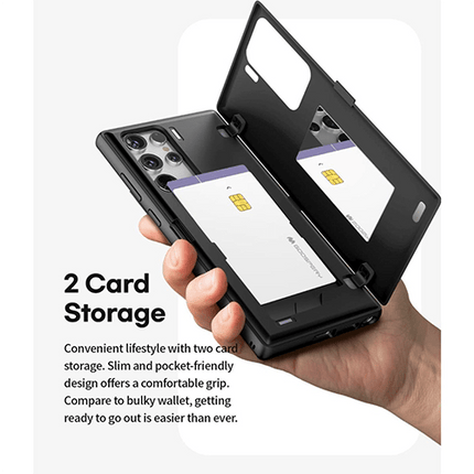 Goospery Mercury Magnetic Door Bumper Case with Card Slot For Galaxy S21 Ultra - GR Phones