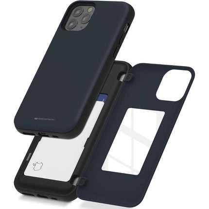 Goospery Mercury Magnetic Door Bumper Case with Card Slot For iPhone 12 Mini - GR Phones