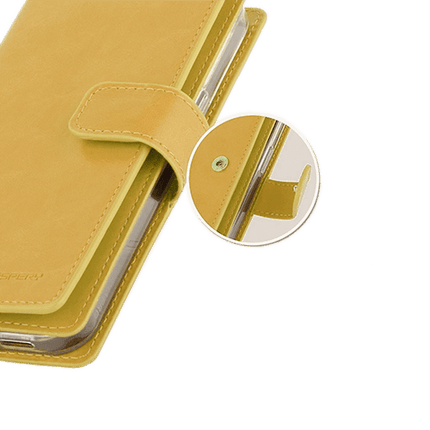Goospery Mercury Mansoor Diary Wallet Leather Flip Case Cover For iPhone 13 Pro Max - Gold - GR Phones