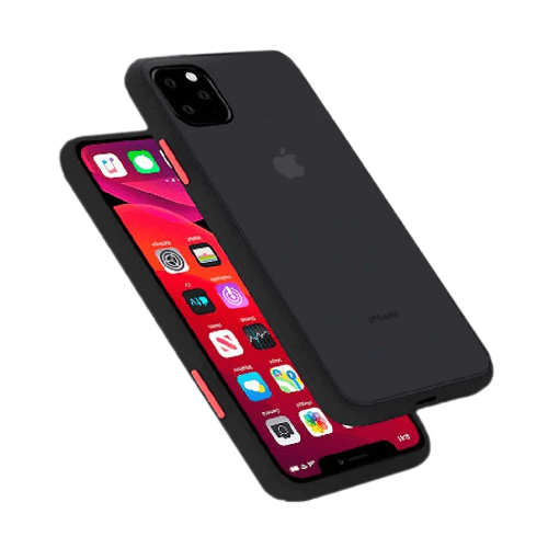Goospery Mercury Peach Garden Bumper Matt Shockproof Protective Back Cover For iPhone 13 Mini - Black/Red - GR Phones