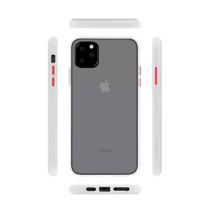 Goospery Mercury Peach Garden Bumper Matt Shockproof Protective Back Cover For iPhone 13 Mini - White/Red - GR Phones