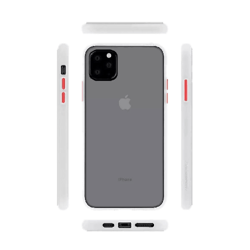 Goospery Mercury Peach Garden Bumper Matt Shockproof Protective Back Cover For iPhone 13 Mini - White/Red - GR Phones