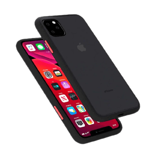 Goospery Mercury Peach Garden Bumper Matt Shockproof Protective Case Cover For iPhone 13 Pro - Black/Red - GR Phones