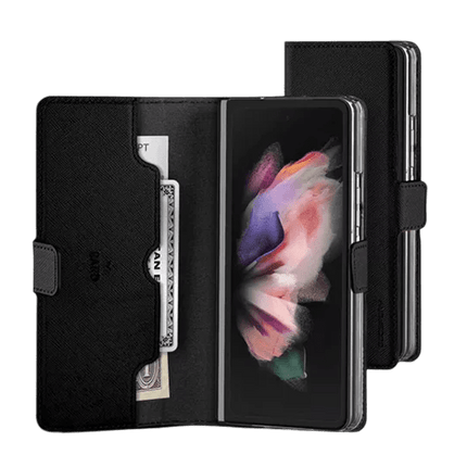 Goospery Mercury Premium Diary Cover For Galaxy Z Fold 6 - Black - GR Phones