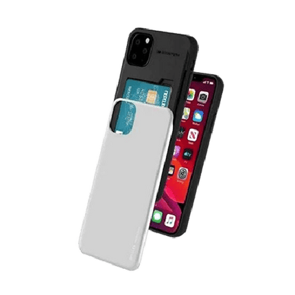 Goospery Mercury Sky Slide Bumper Case Cover With Card Slot for iPhone 12/12 Pro - Silver - GR Phones