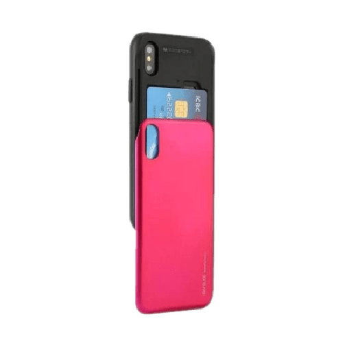 Goospery Mercury Sky Slide Bumper Case With Card Slot for iPhone 13 Mini - Hot Pink - GR Phones