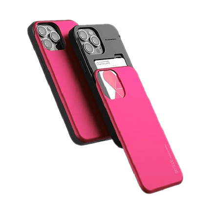 Goospery Mercury Sky Slide Bumper Case With Card Slot for iPhone 13 Mini - Hot Pink - GR Phones