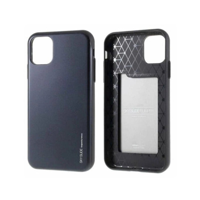 Goospery Mercury Sky Slide Bumper Case With Card Slot for iPhone 13 Pro - Black - GR Phones