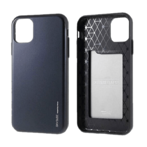 Goospery Mercury Sky Slide Bumper Case With Card Slot for iPhone 13 Pro - Black - GR Phones