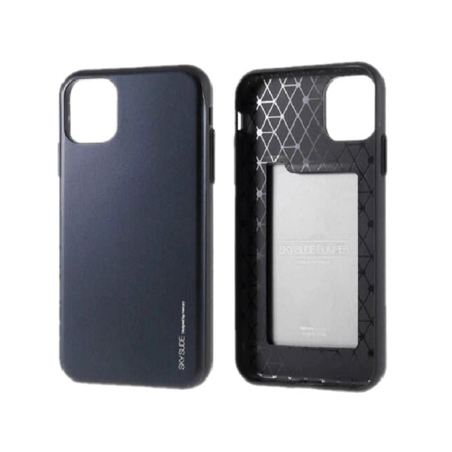 Goospery Mercury Sky Slide Bumper Case With Card Slot for iPhone 13 Pro Max - Black - GR Phones