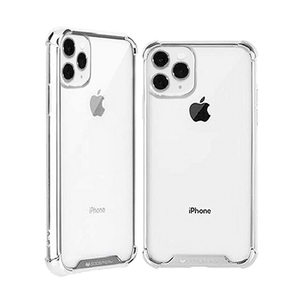 Goospery Mercury Transparent Wonder Protective Case Cover With Metal Plating For iPhone 11 Pro Max - Silver - GR Phones