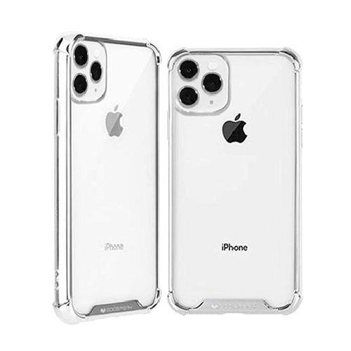 Goospery Mercury Transparent Wonder Protective Case Cover With Metal Plating For iPhone 11 Pro Max - Silver - GR Phones