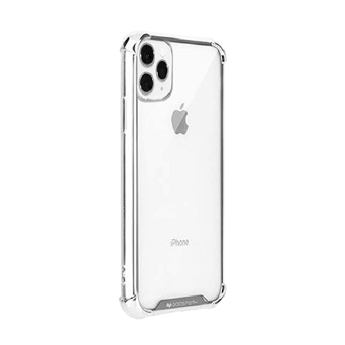 Goospery Mercury Transparent Wonder Protective Case Cover With Metal Plating For iPhone 11 Pro Max - Silver - GR Phones