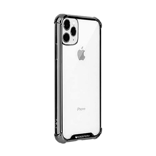 Goospery Mercury Transparent Wonder Protective Case With Metal Plating For iPhone 11 Pro - Black - GR Phones
