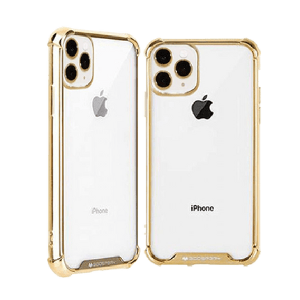 Goospery Mercury Transparent Wonder Protective Case With Metal Plating For iPhone XS Max - Gold - GR Phones