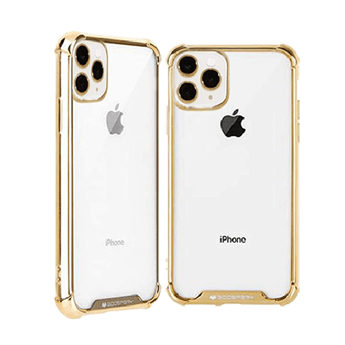 Goospery Mercury Transparent Wonder Protective Case With Metal Plating For iPhone XS Max - Gold - GR Phones