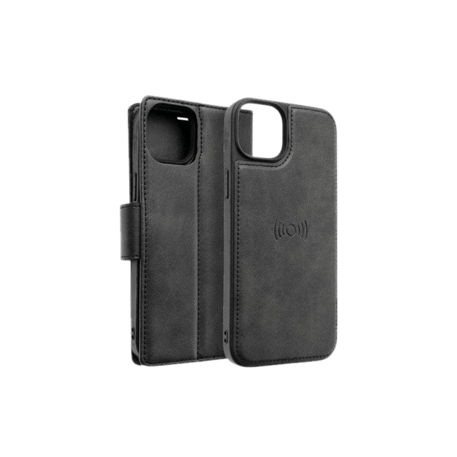 Hanman 2 in 1 Detachable Magnetic Flip Cover Case for iPhone 16 Plus - Black - GR Phones
