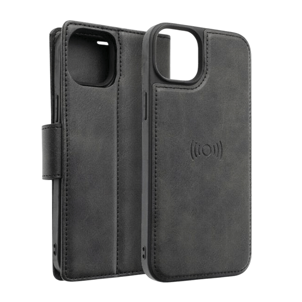 Hanman 2 in 1 Detachable Magnetic Flip Cover Case for iPhone 17 - Black - GR Phones