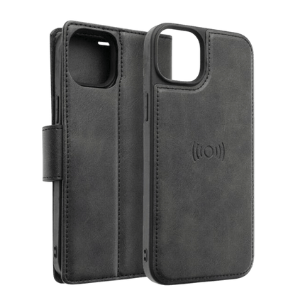 Hanman 2 in 1 Detachable Magnetic Flip Cover Case for iPhone 17 Pro - Black - GR Phones