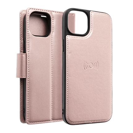 Hanman 2 in 1 Detachable Magnetic Flip Cover Case for iPhone 17 - Rose Gold - GR Phones